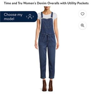 Time and Tru denim overalls with utility pockets size M (8-10)
